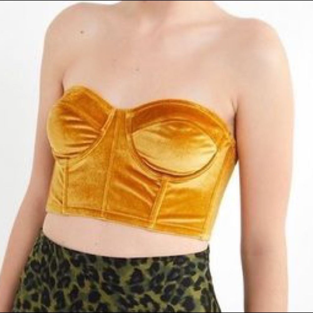 Urban Outfitters Velvet Bustier Top